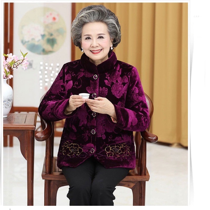 Áo nhung lót lông tặng bà/mẹ
