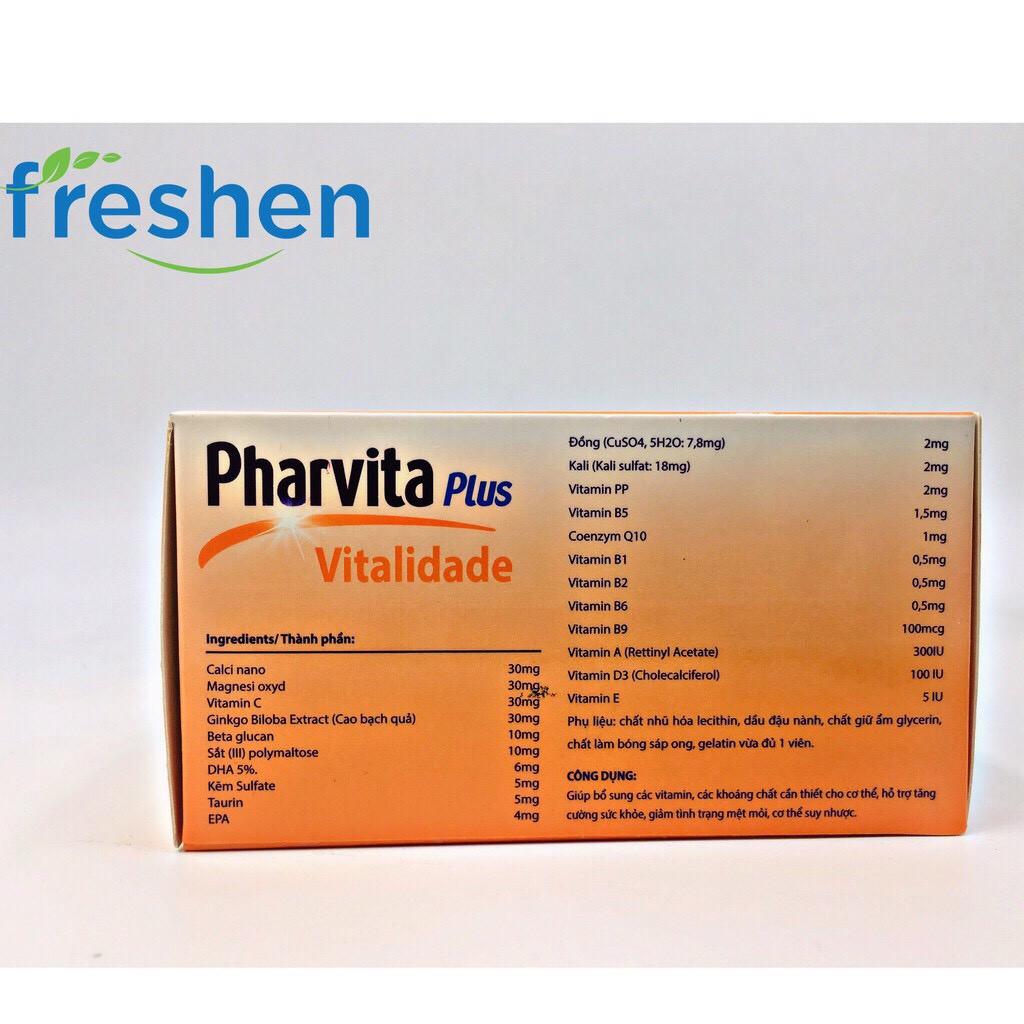 Pharvita Plus bổ sung vitamin và khoáng chất cho cơ thể tăng cường sức đề kháng 60 viên | BigBuy360 - bigbuy360.vn