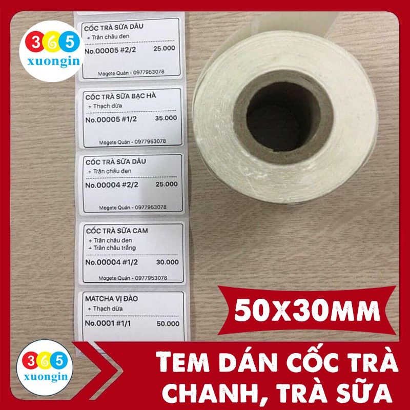 Giấy In Tem Trà Sữa 50x30 - Decal Nhiệt 50x30 Dán Ly Trà Sữa - CAM KẾT RẺ NHẤT THỊ TRƯỜNG