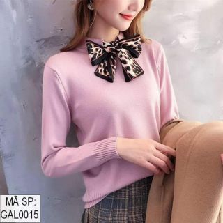 Áo len cổ kèm khăn