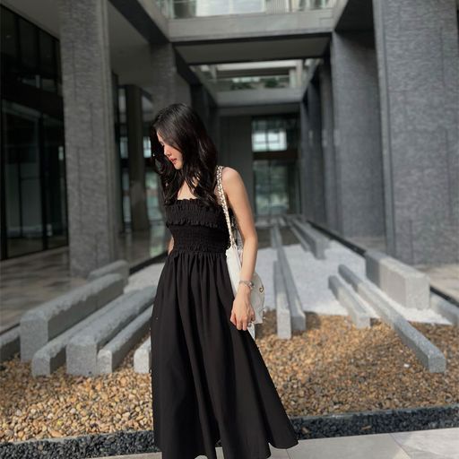 Đầm Dài Nữ Sunny Smocking , Chất Vải Kate Ford Thoải Mái , WDD000187 ,SOMEHOW