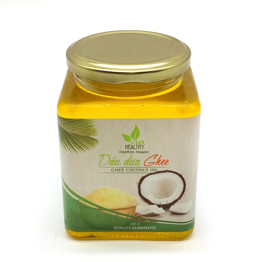 Dầu dừa ghee Viet healthy 500ml, giàu vitamin A,D,K2,E, giúp thải độc, giàu chất xơ, bảo vệ tim mạch, tăng miễn dịch