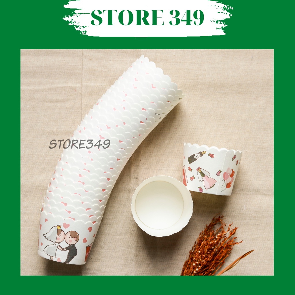 Ly Giấy Cupcake Tròn Trung 50 Cái