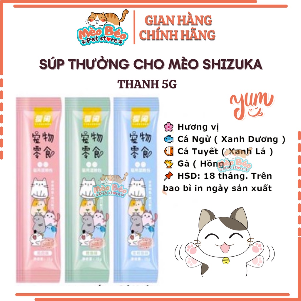 Combo 100 thanh súp thưởng mèo SHIZUKA , CATFOOD- thơm ngon cho mèo