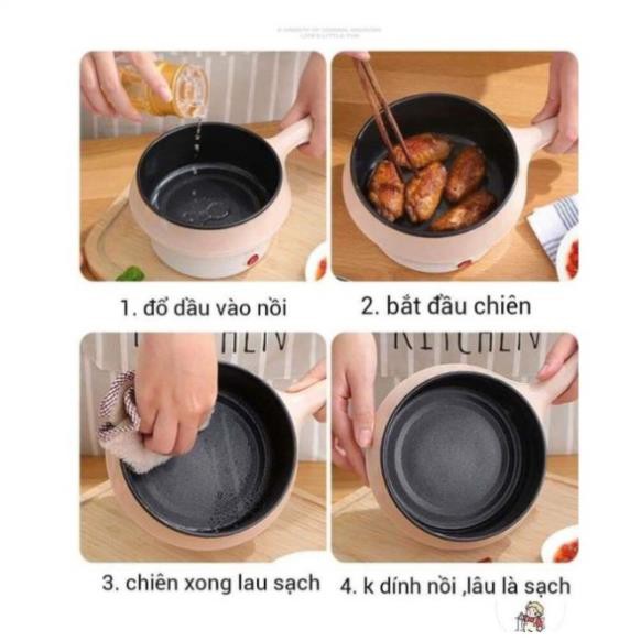 [FREESHIP❤️] NỒI LẨU ĐIỆN MINI 2 TẦNG CHỐNG DÍNH ĐA NĂNG - TẶNG MÔI MÚC CƠM-GIÁ HẤP, RÁN,CHIÊN - PHÍCH 2 CHÂN