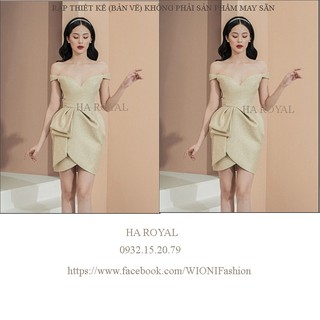 Rập thiết kế đầm trễ vai nơ eo