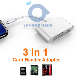 Đầu Đọc Thẻ 3in1 SD, CF, MicroSD - cho điện thoại iphone