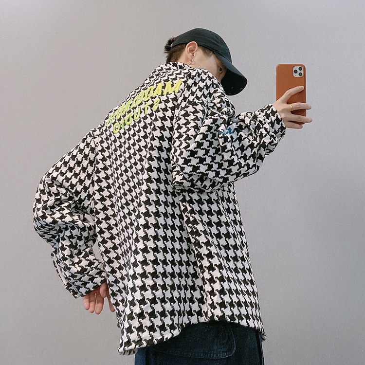Áo Khoác Sơ Mi Caro Dài Tay Phong Cách Retro Hồng Kông Cỡ M-2Xl Cho Nam | BigBuy360 - bigbuy360.vn