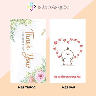 🌸 THẺ CẢM ƠN để gửi kèm theo sản phẩm khi đóng hàng, Giấy bìa cứng sang trọng mẫu 26