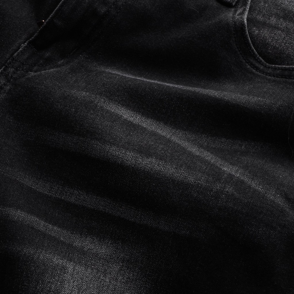 [bigsize &lt; 130kg] quần jean nam rách 2 gối bigsize màu đen ống đứng mã 06