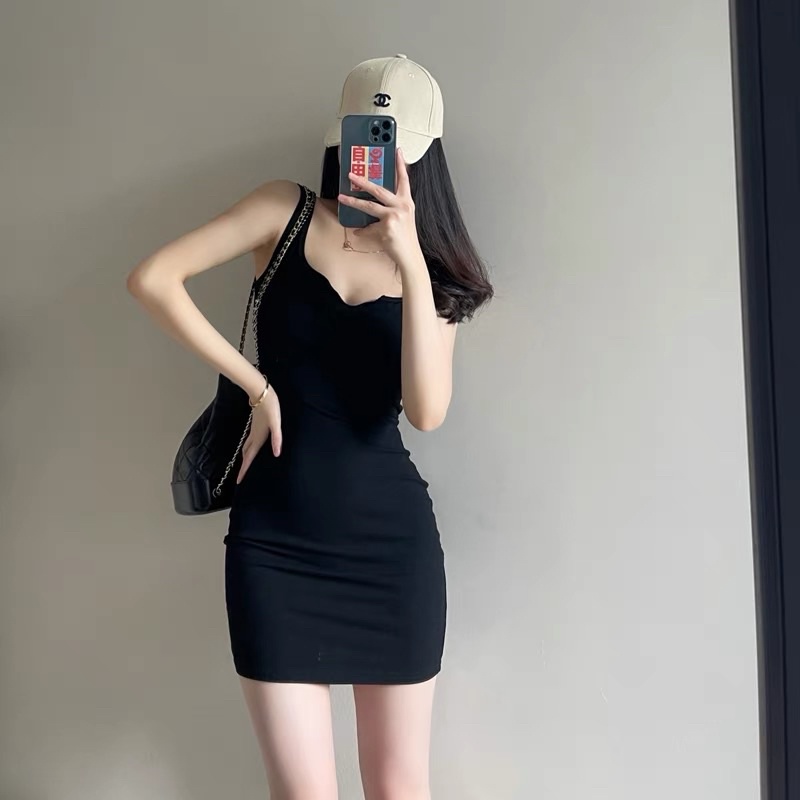 VÁY BODY BA LỖ CỔ V - ẢNH THẬT