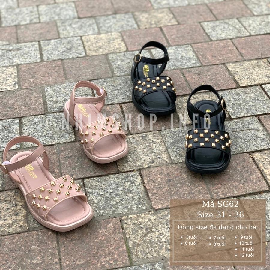 Giày sandal bé gái da cao cấp nhẹ êm thiết kế quai hậu nam đinh thời trang cho trẻ em nữ 6 - 12 tuổi đi học đi chơi SG62