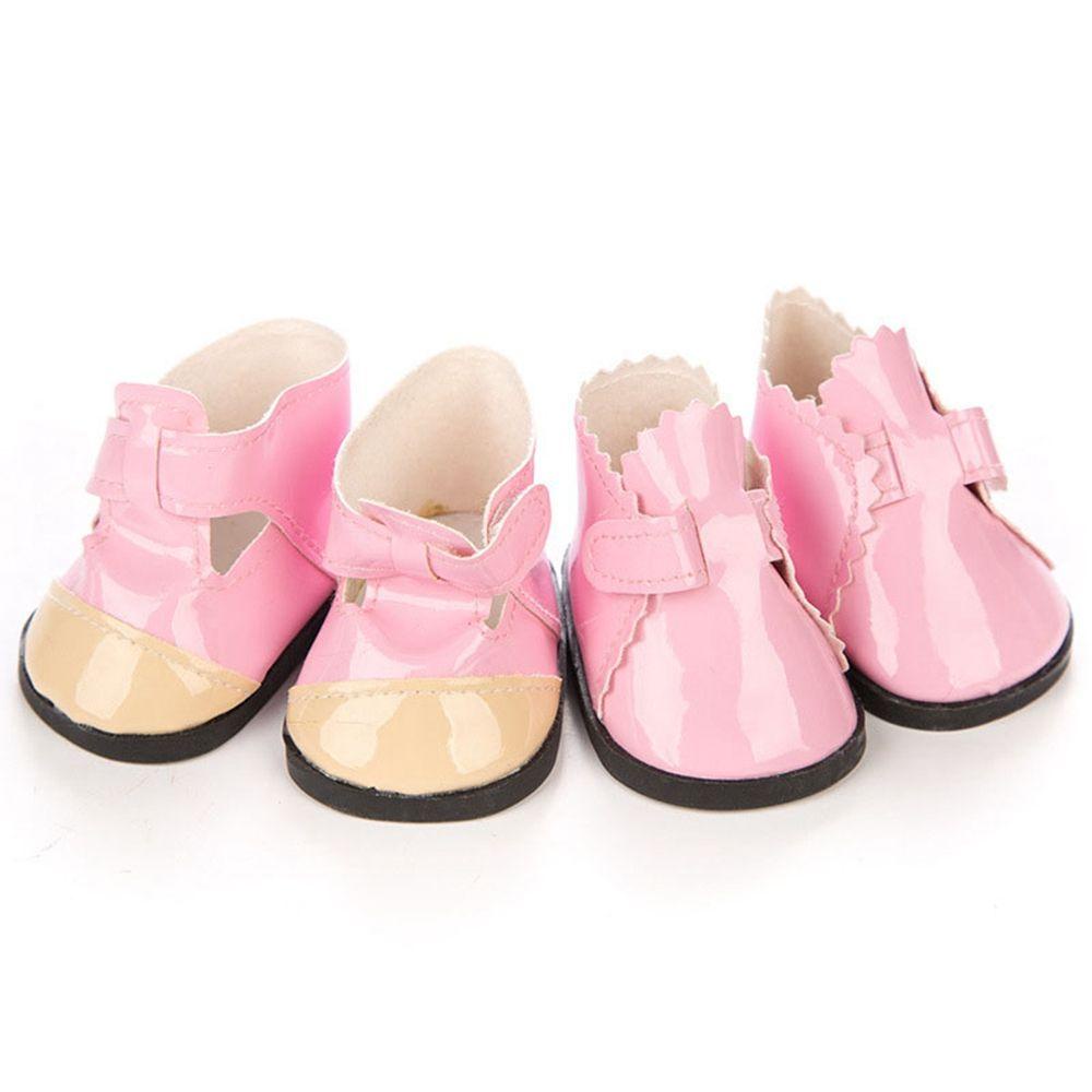 RAINBOW Handmade Doll Mini Shoes Girl's Toys Doll Accessories Sandals Boots Our Generation For 18Inch Doll PU DIY Doll Clothes Sandals