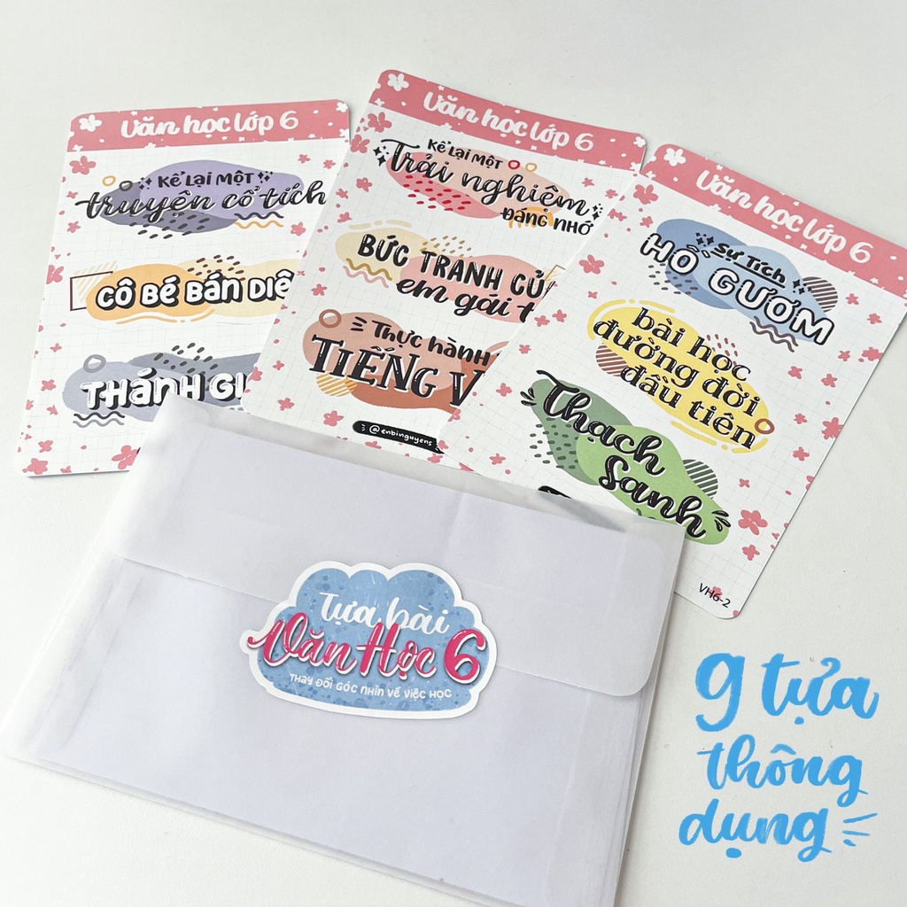 Sticker Tựa Bài Văn Học  / Tiêu đề Văn 6 by Enbinguye- Sticker Ham Học - Hidari