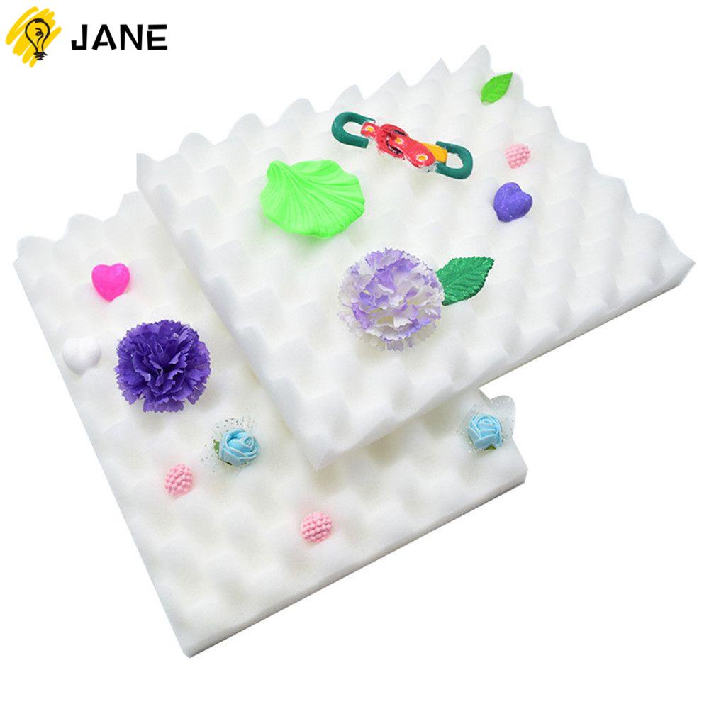 JANE 2pcs Hot Selling Sponge Sugarcraft Mats White Flower Modelling Decor Cake Sponge Pad New Bakeware Tool Kitchen Gadget Drying Sugar Fondant