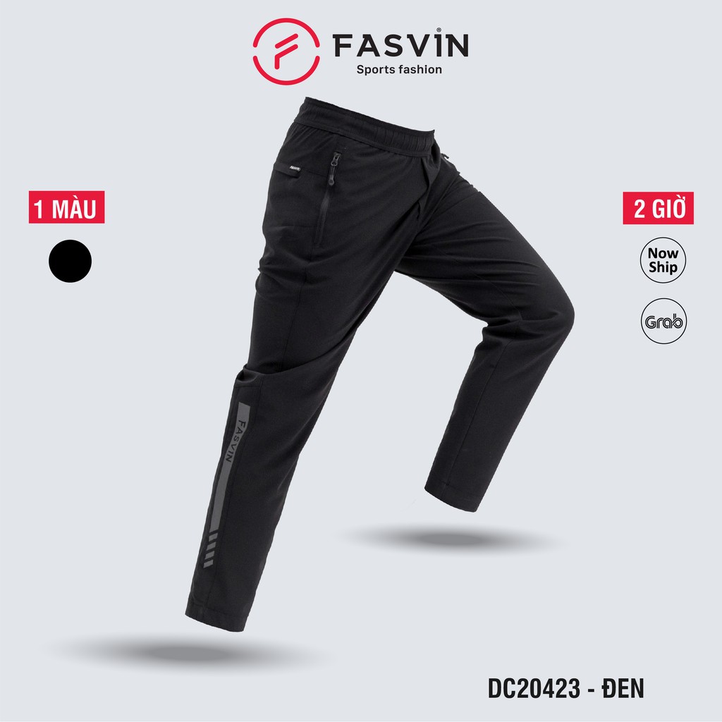 Quần gió thể thao nam Fasvin DC20423.1.HN ống suông vải thể thao co giãn cao cấp. - Hàng nhập khẩu