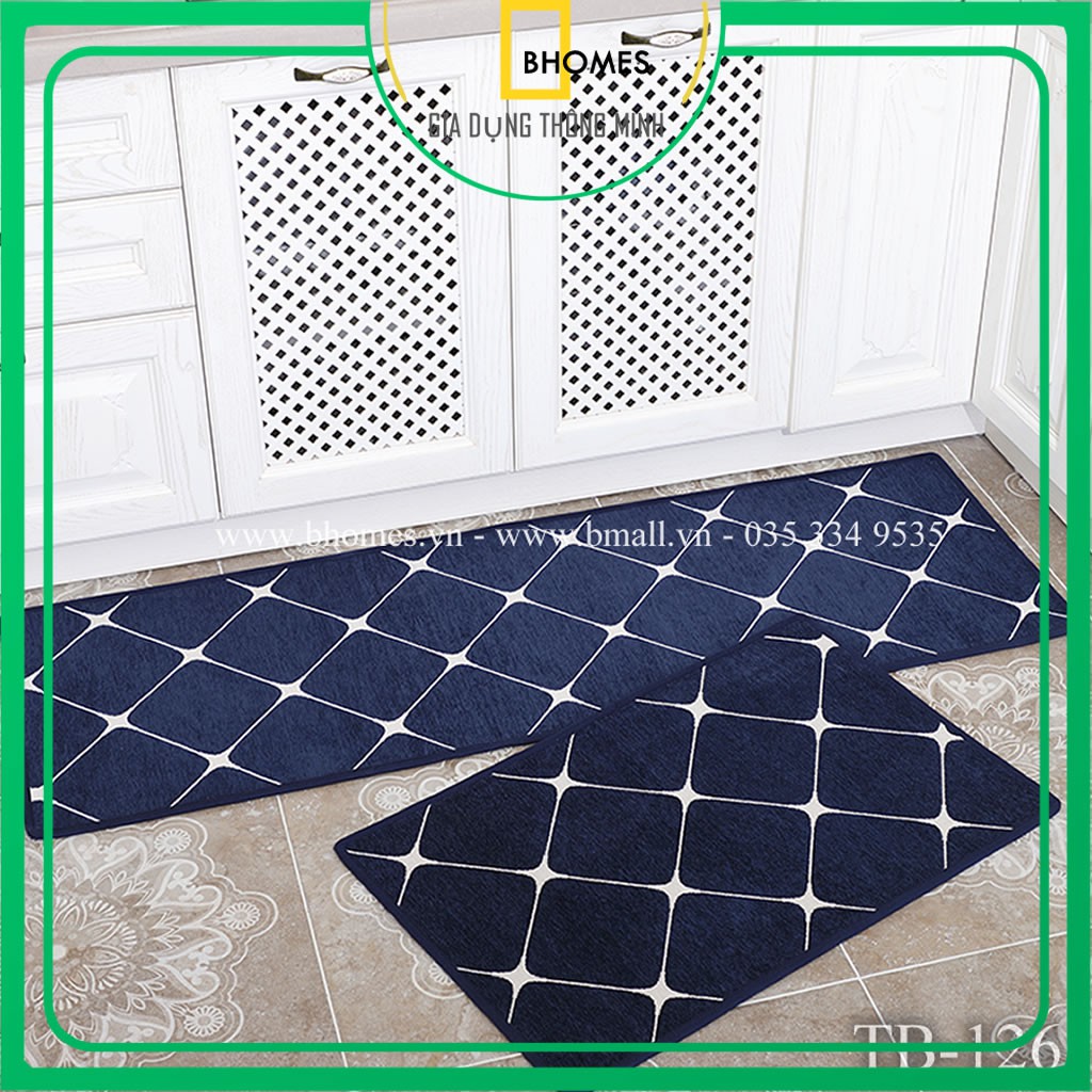 Thảm bếp vải bố TB125 kích cỡ dài 50X260CM thấm hút nước tốt- mặt dưới chống trơn trượt.