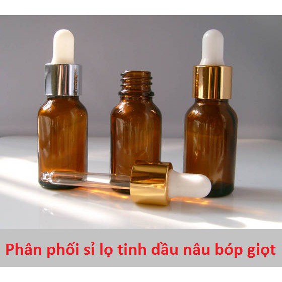 Combo 150 Lọ đựng tinh dầu nâu bóp giọt 10ml