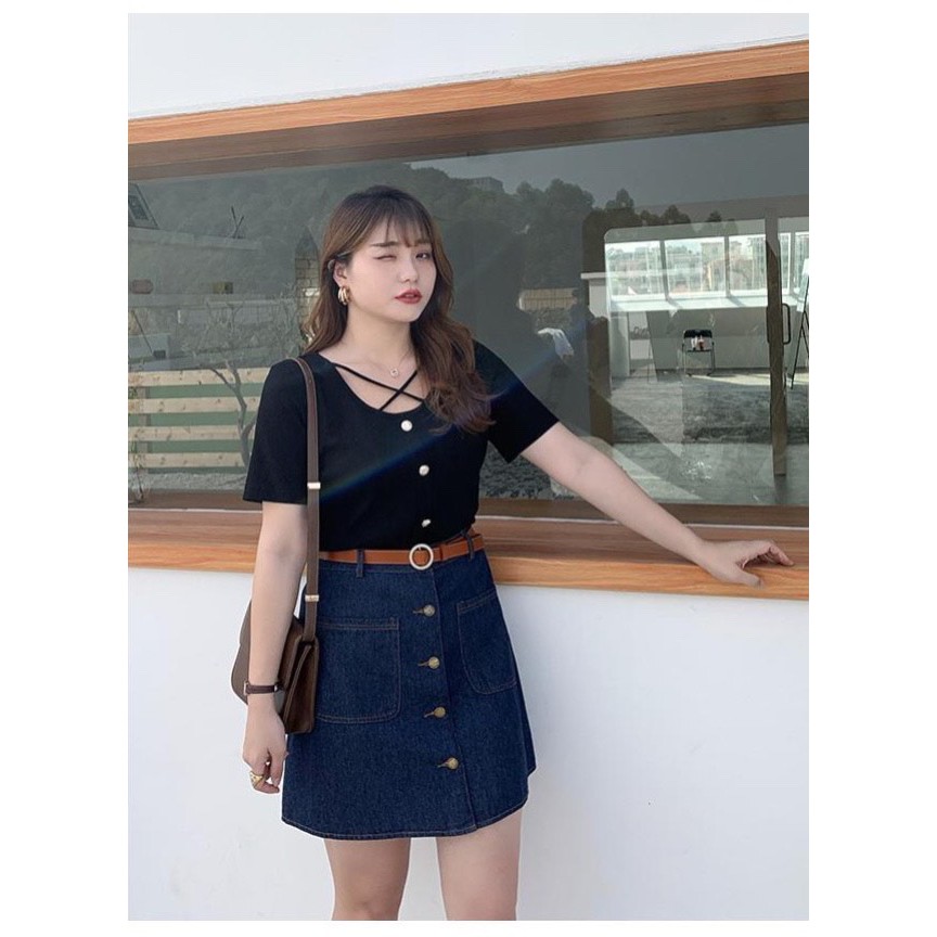 Bigsize Áo thun đan dây ATBS001  beostyle cho người béo mập 55-100kg - Mặc đi tiệc,đi chơi hoặc dạo phố | BigBuy360 - bigbuy360.vn