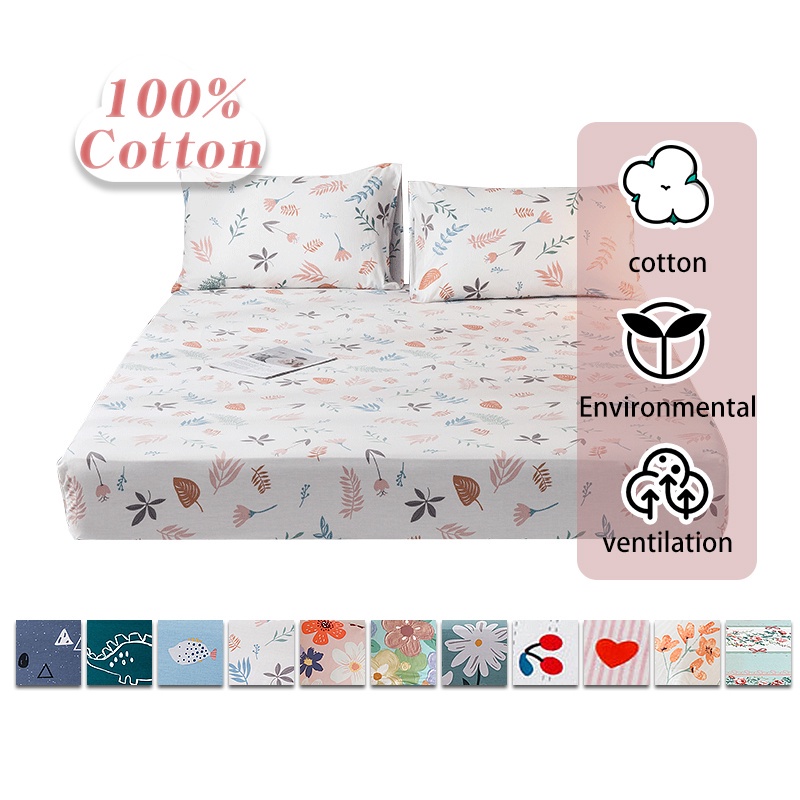 Drap giường 100% Cotton Cao Cấp Siêu Thoải Mái 5~25cm