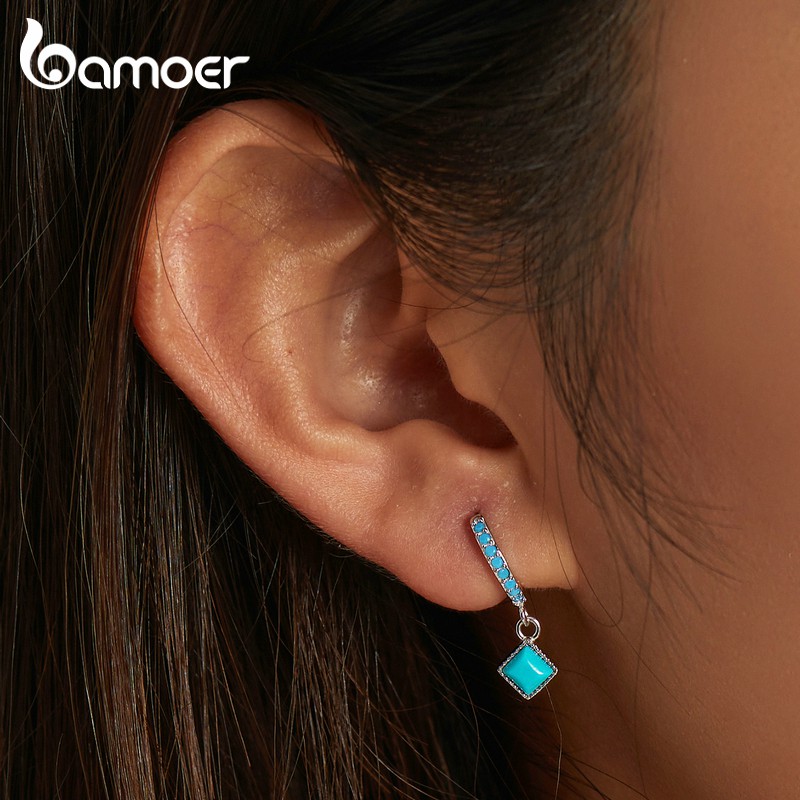 Đôi bông tai Bamoer SCE1307 bằng bạc 925 thời trang cho nữ
