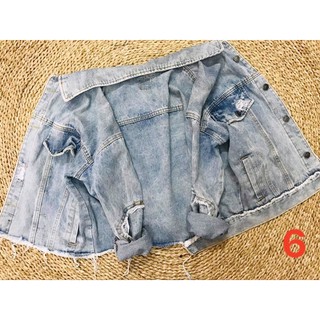 Áo khoác jean nữ dáng lửng