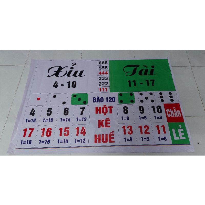 Bạt lắc tài xỉu/bạt chơi tài lắc tài xỉu có tỉ lệ trúng thưởng