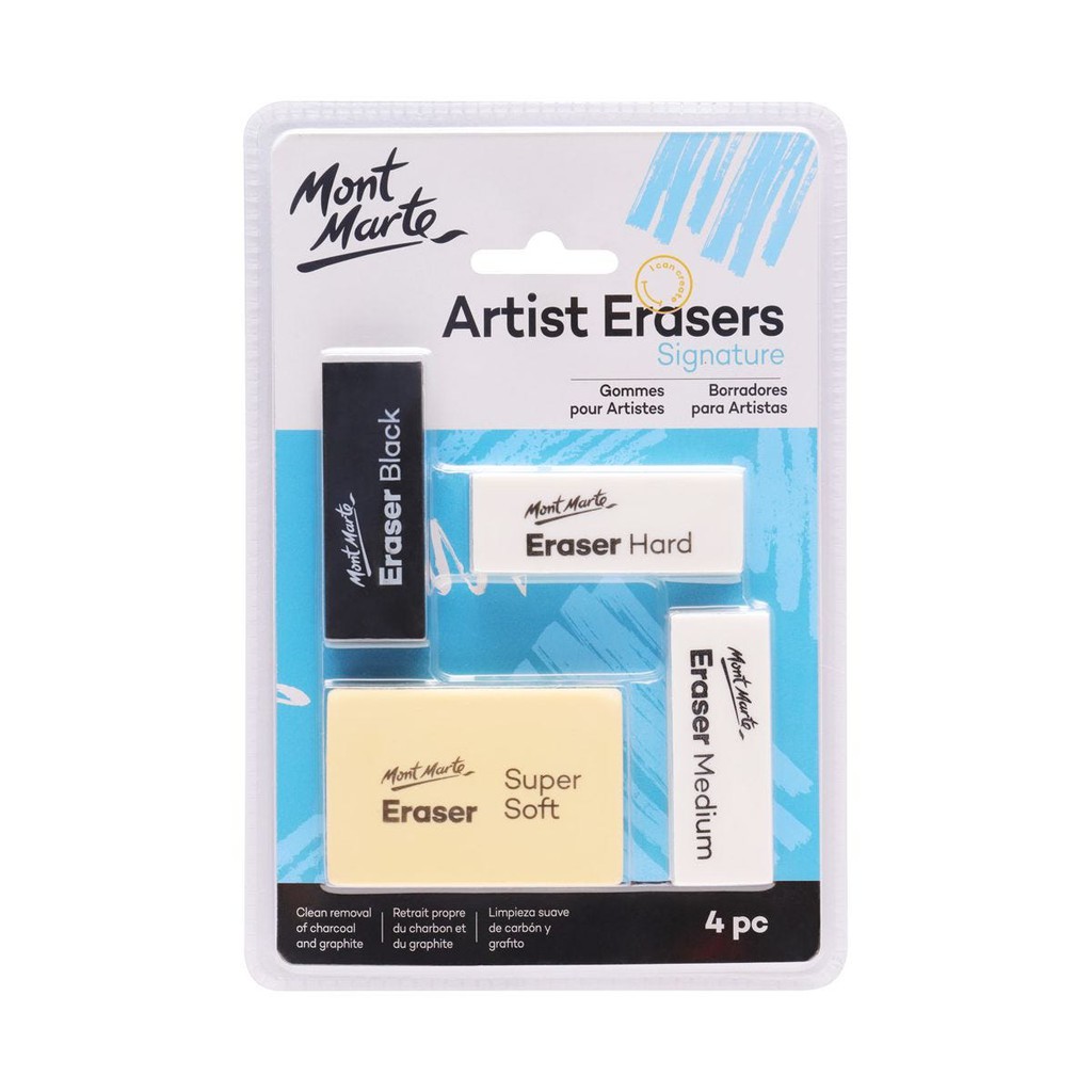 Bộ 4 Gôm Tẩy Chuyên Nghiệp Mont Marte - Artist Erasers Signature 4pc - MAXX0005