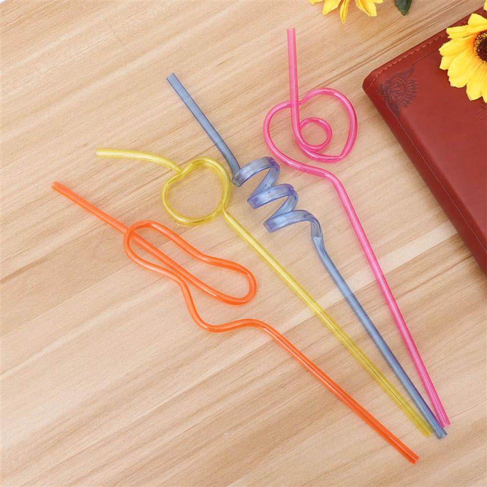 PISTA Ống Hút Xoắn Bằng Nhựa Mềm Dẻo Nhiều Màu Tùy Chọn Tiện Dụng Cho Nhà Hàng / Quán Bar