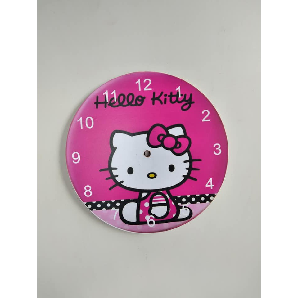 Đồng hồ treo tường hình mèo hello kitty cho trẻ em