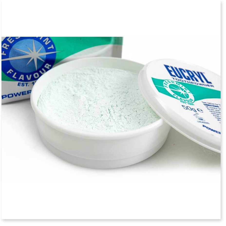 [Mã giảm mỹ phẩm chính hãng] Bột Làm Trắng Răng Hương Bạc Hà EUCRYL Tooth Powder Freshmint 50g