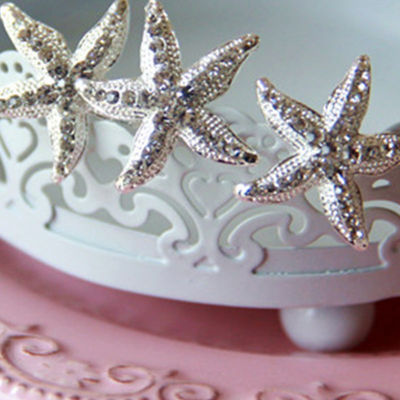 Trâm Cài Tóc Hình Sao Biển Bằng Bạc Cho Cô Dâu