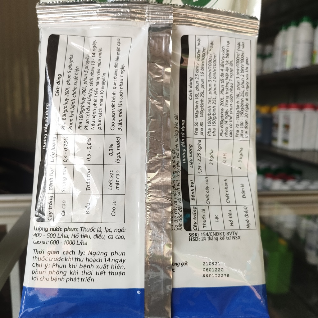 Ridomil Gold 68WP 100g, Thuốc Trừ Bệnh Cây Trồng, bệnh sương mai; thán thư