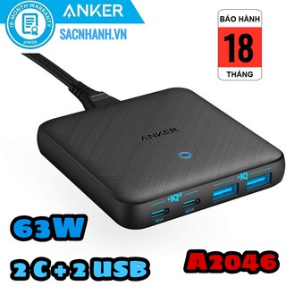 SẠC ANKER POWERPORT ATOM III SLIM 4 CỔNG 63W – A2046