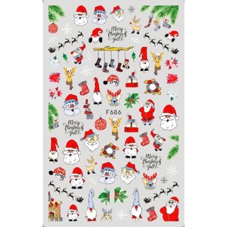 sticker noel dán móng cute