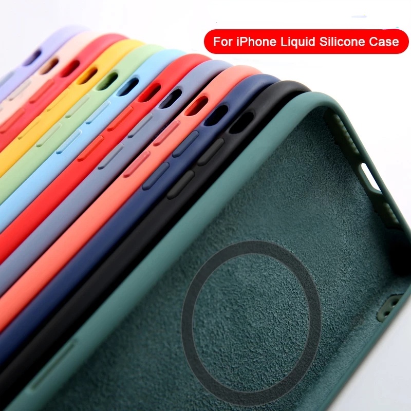 Ốp Điện Thoại Silicon Từ Tính Cho iPhone 14 12 11 13 Pro MAX mini 8 Plus SE XS MAX
