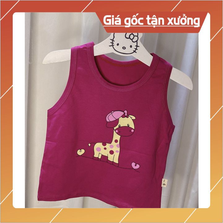 Áo Ba Lỗ Cotton Siêu Đẹp-Hình Đáng Yêu Cho Bé Gái 7Kg-15Kg