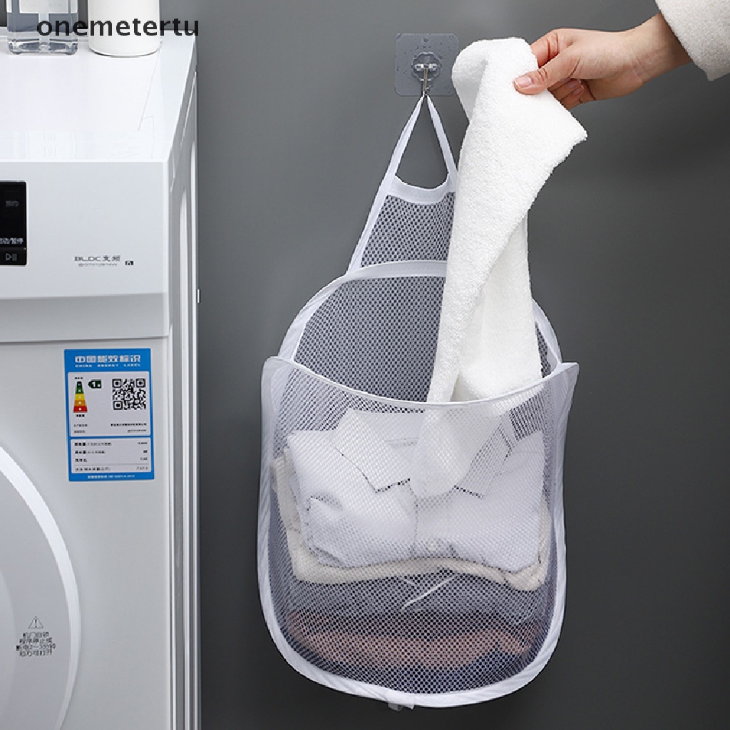 Onemetertu Giỏ Lưới Đựng Quần Áo Bẩn Có Thể Gấp Lại Dùng Trong Phòng Tắm EN