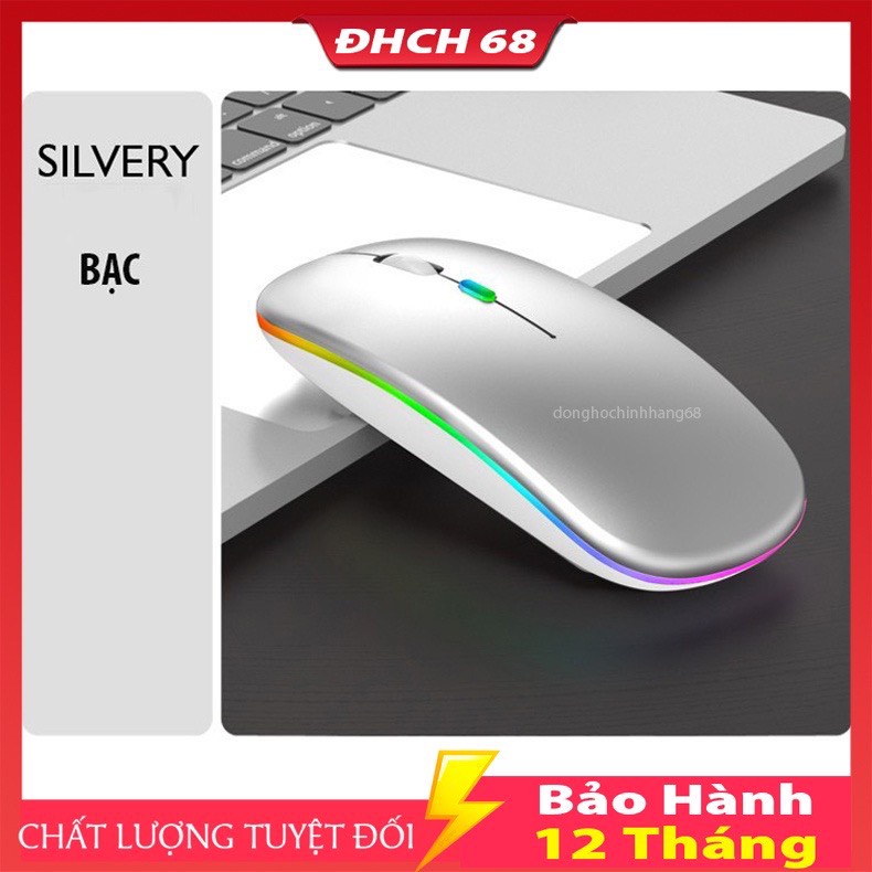 [CAO CẤP-A6] Chuột không dây A6 Flus Wireless R8 Pin sạc LED viền đa sắc màu, Dòng sản phẩm cao cấp được BH 12 Tháng