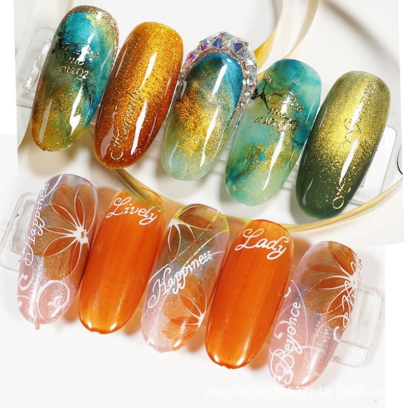 Sticker chữ ký nail, hình chữ dán móng các mẫu