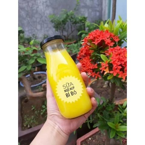 Chai thủy tinh đựng sữa, nước hoa quả detox nắp thiếc đen hoặc vàng  200ml - 250ml - 310ml - 500ml -1000ml