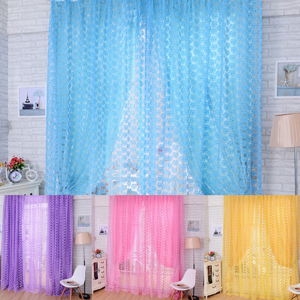 Màn cửa vải voan nhiều màu kích thước 200cm x 100cm dành cho trang trí nhà