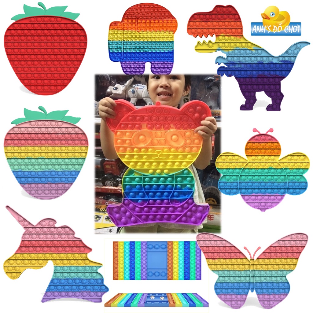 Pop it khổng lồ, đồ chơi bóp bong bóng giảm stress