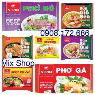 Phở bò - phở gà / bún bò - bún giò - bún riêu / hủ tiếu nam vang / bánh đa cua - thương hiệu vifon