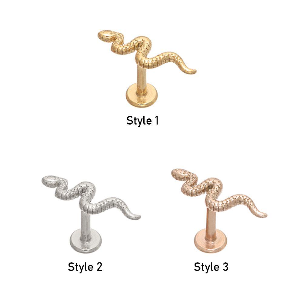 1 Khuyên Xỏ Vành Tai Hình Rắn Cá Tính