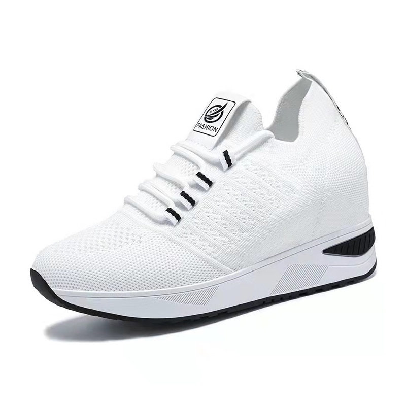 Giày thể thao nữ sneaker độn đế đẹp màu trắng siêu nhẹ chất liệu vải cho trung niên bảo hành 1 năm SZ41 TIMAN