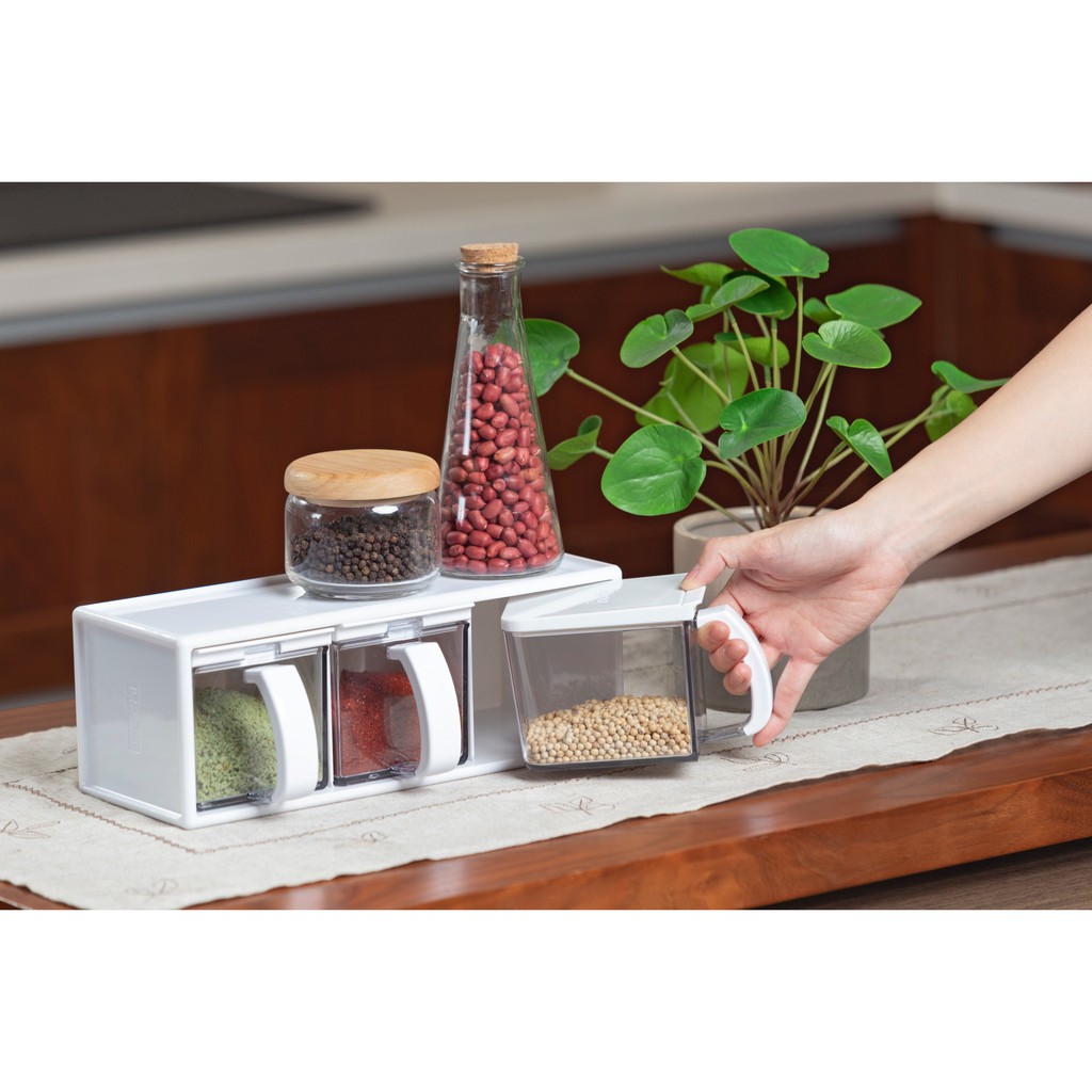Hộp đựng gia vị nhà bếp cao cấp Yoko INOCHI thông minh kháng khuẩn nắp kín sắp xếp linh hoạt