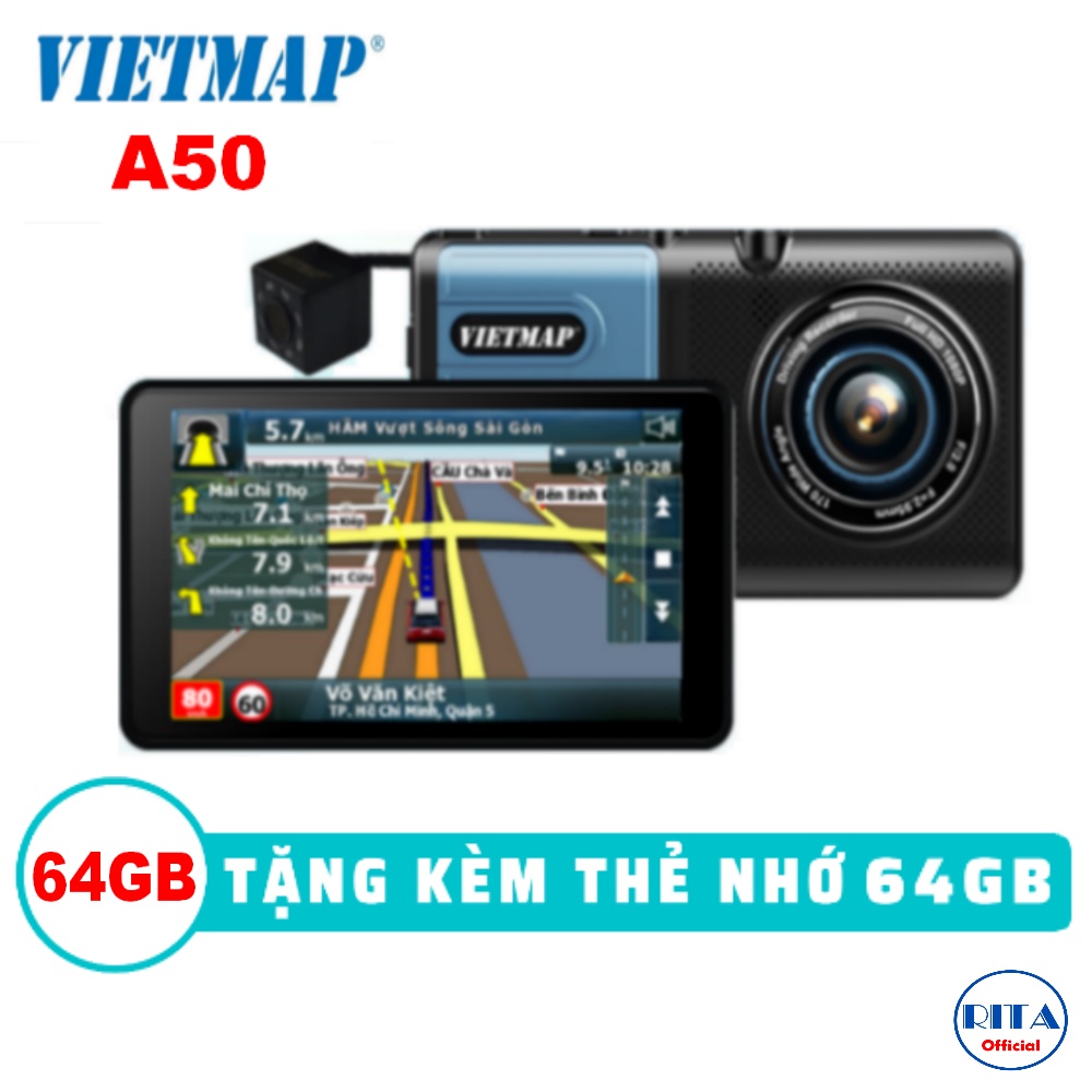 [Kèm Thẻ Nhớ 64Gb] Camera Hành Trình Vietmap A50