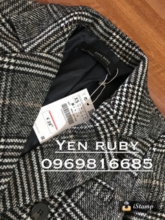 Áo dạ nữ kẻ zara xuất xịn