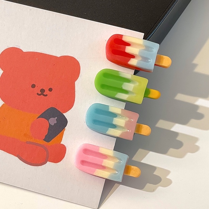 Kẹp Tóc Hình Cây Kem Bằng Acrylic Dễ Thương Cho Bé